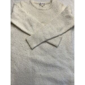 Travelsmith Wool Alpaca Nylon‎ Blend Long Sl MED scoop Neck White Soft Cozy